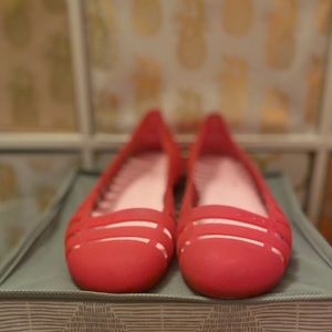 Pink opened ballet crocs